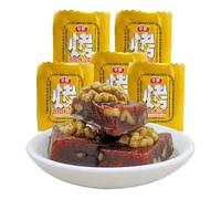 Walnut hawthorn cake（250/500/1000g）Nut hawthorn cake,dried hawthorn, preserved fruit snacks, sweet and sour candy,delicious Chinese specialty snacks gifts (Walnut hawthorn cake,500g)