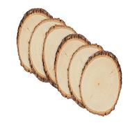 Walnut Hollow Basswood Round, Small 5-7" Wide with Live Edge Wood (Pack of 6) - for Wood Burning, Home Décor, and Rustic Weddings