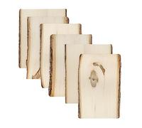 Walnut Hollow Rustic Basswood Plank Small with Live Edge Wood (Pack of 6) - for Wood Burning, Home Décor, and Rustic Weddings