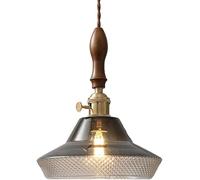 Walnut Japanese Glass Pendant Light, Nordic Minimalist Restaurant Bar Chaner, E27 Light Source Embedded Ceiling Light Fixture, Entrance Study Kitchen Island Personality Single Head Brass