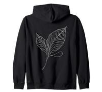 Walnut Leaf Line Art Botanist Zip Hoodie