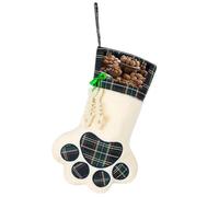 Walnut Nuts Christmas Stockings 17 Inch Cute Dog Paw Shaped Xmas Socks with Hanging Loop, Reusable Gift Bags for Holiday Fireplace Hanging Stockings for Tree Decor