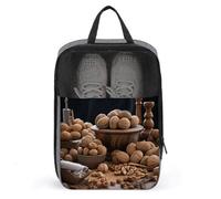 Walnut Nuts Shoe Bag Waterproof & Breathable Shoe Pouch for Travel, Portable Carry Case for Sports Sneakers, Gym, Vacation