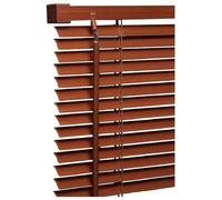 Walnut PVC Wood grain Effect Venetian blinds - Metal Headrail & Fittings - 25mm Thin slats Trimmable Easy fit - window Treatment Shutters - Home Offices Blind (Width 225cm x Drop 150cm)