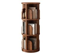 Walnut Rotating Bookshelf - 2/3/4/5 Tier Living Bookcase for Kids & Adults - Stylish Storage Solution for Bedroom, Living Room, Study Room - Size: 39x99cm