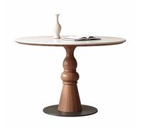 Walnut Round Dining Table for 4 - Stylish Kitchen & Living Room Furniture with Sturdy Wood Legs - Perfect for Family Dinners and Gatherings