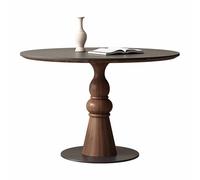 Walnut Round Dining Table for 4 - Stylish Kitchen Table with Sturdy Wood Legs for Home & Living Room Dining Perfect for Family Meals & Gatherings