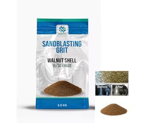 Walnut Shell Blast Media 16/30 (0.5-1mm) - Medium Grit, Eco-Friendly Sandblasting Grit for Cleaning Engines & Cylinder Heads, 2.5kg 2.5kg by Mascota Products