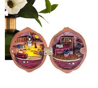 Walnut Shell Doll House - Resin 6.5x6.5x7.5cm | Handmade Shell Miniature Walnut House | Miniature Doll Houses | Tiny Decorative For Collectors, DIY Crafts, Home Decor, Display, And DailyEnth