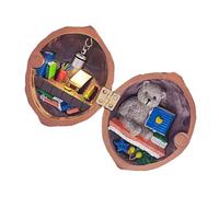 Walnut Shell Doll House Toys | Handmade House Library in Walnut Shell | Small World Doll Scene, Discover Nut Secret Inside Walnuts, Unique Collectible