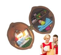 Walnut Shell House - Miniature House Kit, Adorable Small House Kit | Handmade Walnut Shell House, Secret Scene of Resin Nuts for