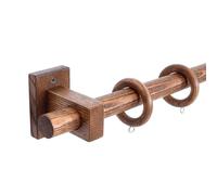 Walnut Single Rod 29mm Heavy Duty Curtain Rod 100-320cm Solid Wood Curtain Rod Is Not Easy To Sag And Is Suitable For Blackout Curtains(94.4in)