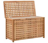 Walnut Solid Wood Laundry Chest 77.5 x 37.5 x 46.5 cm with Removable Fabric Bag, Storage Space Laundry Basket for Bedroom, Bathroom, Space-Saving, Sturdy, Breathable, Foldable