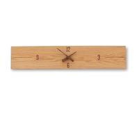 Walnut Solid Wood Wall Clock, Rectangular Wall Clock Horizontal Hanging Silent Timepiece, Non-Ticking, Suitable for Living Room Bedroom Kitchen Office Entrance Home Decoration