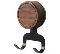 Walnut Suction Cup Hook No Drill, Heavy Duty Bathroom Towel Holder with Strong Load Bearing up to 5kg, Waterproof Solid Wood Core for Kitchen Tiles Glass Marble,(1pc)