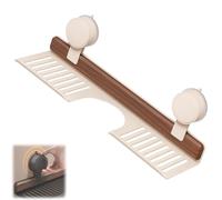 Walnut Suction Shelf for Bathroom & Kitchen - 20.7" Compact Removable Storage Rack - White Shower Space-Saving Bathroom Accessory