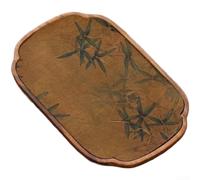 Walnut Tea Tray Chinese Style Serving Board Waterproof Carved Wooden Tea Mat for Home Tea Ceremony and Afternoon Tea Display(B)