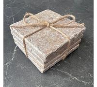 Walnut Travertine Tumbled Stone Coasters (set of 4)