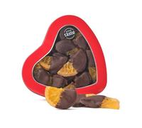 Walnut Tree Heart-Shaped Tin - Gourmet Orange Slices Gift, Dipped in Dark Chocolate- Handpacked in the UK - Great Taste Award Winner - Luxury Gift Selection, Birthday, Anniversary, 200g