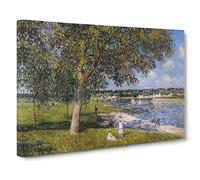 Walnut Tree In A Thomery Field By Alfred Sisley Classic Painting Canvas Wall Art Print Ready to Hang, Framed Picture for Living Room Bedroom Home Office Décor, 24x16 Inch (60x40 cm)