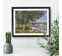 Walnut Tree In A Thomery Field By Alfred Sisley Classic Painting Framed Wall Art Print, Ready to Hang Picture for Living Room Bedroom Home Office Décor, Black A3 (46 x 34 cm)