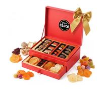 Walnut Tree Luxury Treasure Box | 2-Drawer Gourmet Mother’s Day Gift Selection for Mum | Handpacked in the UK with Marzipan, Fruit Jellies, Marron Glace & Dried Fruits | Premium Food Gift Box