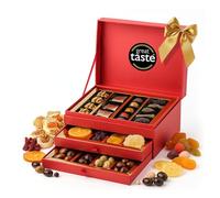 Walnut Tree Luxury Treasure Box | 3-Drawer Gourmet Gift Selection Handpacked in the UK with Marzipan Fruits, Chocolate Nuts, Dried Fruit & Fruit Jellies | Premium Food Gift Box