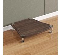 Walnut Video Ma Stand - Record Player Console Cabinet Corner Rack Entertainment Center with Shelves AV o Rack Floor Cabinet for Home Theater & Living Room