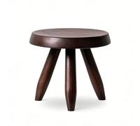 Walnut Wood 3-Legged Round Stool - Stylish Side Table for Living Room Entryway Balcony & Patio Compact 30x28cm/11.8x11in Perfect Home Decor Accent Piece