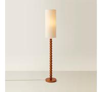 ValueLights | Wyatt Natural Linen Tall Lamp Shade Walnut Wood Bobbin Floor Lamp | Floor Lamps, Home Décor & Improvement Essential