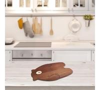 Walnut Wood Cutting Board - Double-Sided Bear-Shaped Chopping Board for Kitchen Prep Serving Modern Minimalist Structure 30 X 22 X 1.5 Cm Food-Safe(33 * 20 * 1.5CM)