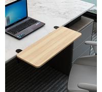 Walnut Wood Desk Extension with C-Clamp Retractable Keyboard Tray Computer Desk Arm Support 52cm for Enhanced Workspace Efficiency and Comfort