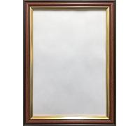 WALNUT WOOD EFFECT WITH GOLD INLINE TRADITIONAL STYLE PHOTO PICTURE POSTER FRAME VARIOUS SIZES, Brown&Gold, 6"x4" (15.2 x 10.2cm)