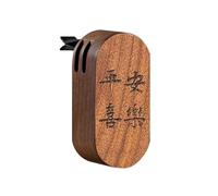 Walnut Wood Essential Oil Diffuser, Car Aromatherapy Diffuser with Vent Clip, Refreshing Scent for Vehicles and Trucks, Chinese Feng Shui Design for Luck and Wealth