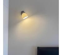 Walnut Wood LED Wall Lamp Sconce Hallway Cafe White Ceramic Rotate Nordic Modern Bathroom Mirror Light Applique Murale(White B)