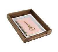 Walnut Wood Letter Tray, A4 Paper Document File Tray Handcrafted Wooden Document Organizer for Office Desk, Home Solid Wood Storage Box, Desktop File Trays, North American Black Walnut(B)