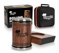 Walnut Wood Rolling Knife Sharpener with Carry Bag, Whetstone with 15° & 20° Magnetic Angles, Diamond & Ceramic Honing Disc, Professional Kitchen Roller & Base Knife Sharpening Tool Kit