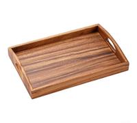 Walnut Wood Serving Platter With Ergonomic Binaural Handles Featuring Japanese Design For Tea Coffee And Snack Presentation(C)