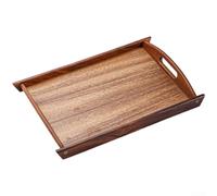 Walnut Wood Serving Tray With Binaural Handles And Japanese Minimalist Design For Home Use(G)