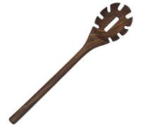 Walnut Wood Spaghetti Pasta Server Long Handle Wooden Spoon with Teeth Forks Cooking Utensils