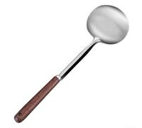 Walnut Wood Stainless Steel Spatula Long Handle Stainless Steel Cooking Spatula with Walnut Grip Long Handled Wok Spoon for High Heat Stir Fry 38cm Professional Kitchen Shovel and for turner Tool Heat