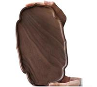 Walnut Wood Tea Tray for Dry Brewing | New Chinese Style Asymmetrical Tea Board | Compact Zen Storage Station for Home Office | Natural Chocolate Finish | 26x15x2cm