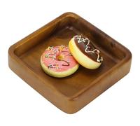 Walnut Wood Tray Serving Platter for Dim Sum, Desserts Square Handcrafted Wooden Plate, Portable Storage Box Rustic Wedding, Table, Kitchen Counter, Jewellery Bathroom Organization (Rectangle)