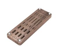 Walnut Wooden 25 Slots Card Storage Box - Elegant Hardwood Storage System Precision Cut Slot Design TF Cards USB Drives Type C Accessories Organizer Anti Loss Scratch Protection Professional Worksp