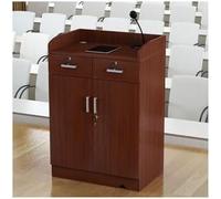 Walnut Wooden Podium Multifunctional Reception Stand Brown Floor Lectern Customer Service Desk - 80 * 50 * 100CM Premium Solid Wood Design