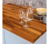 Walnut Worktop-3m x 620mm x 38mm A-Grade- Stunning Robust 40mm Staves, Featuring a Pale Creamy Hue and Straight Grain -Durable,Versatile and Perfect for Enhancing Any Kitchen Design Scheme