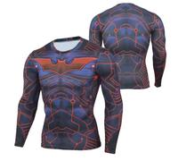 WalnutKing Men's Superhero Compression Shirt Fitness Running Clothing Gym Cycling Tight Long Sleeve T-Shirts (UK, Alpha, M, Regular, Regular, DC07)