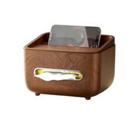 Walnuts Tissue Holder and Phone Stand Paper Towel Container with Removable Storage Compartment for Living Room Bedroom Peanut Wood Tissue Holder