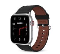 WALOO Genuine Classic Leather Replacement Watch Band Compatible With Your Apple Watch Series 10/9/8/7/6/5/4/3/2/1/SE/Ultra Fits Sizes 38mm/40mm/41mm/42mm/44mm/45mm/46mm/49mm, black, 38/40/41mm