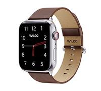 WALOO Genuine Leather Grain Lightweight Elegant Replacement Watch Band Compatible with Your Apple Watch Series 10/9/8/7/6/5/4/3/2/1/SE/Ultra Fits Sizes 38 mm, 40 mm, 41 mm, 42 mm, 44 mm, 45 mm, 46 mm